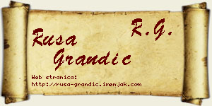 Rusa Grandić vizit kartica